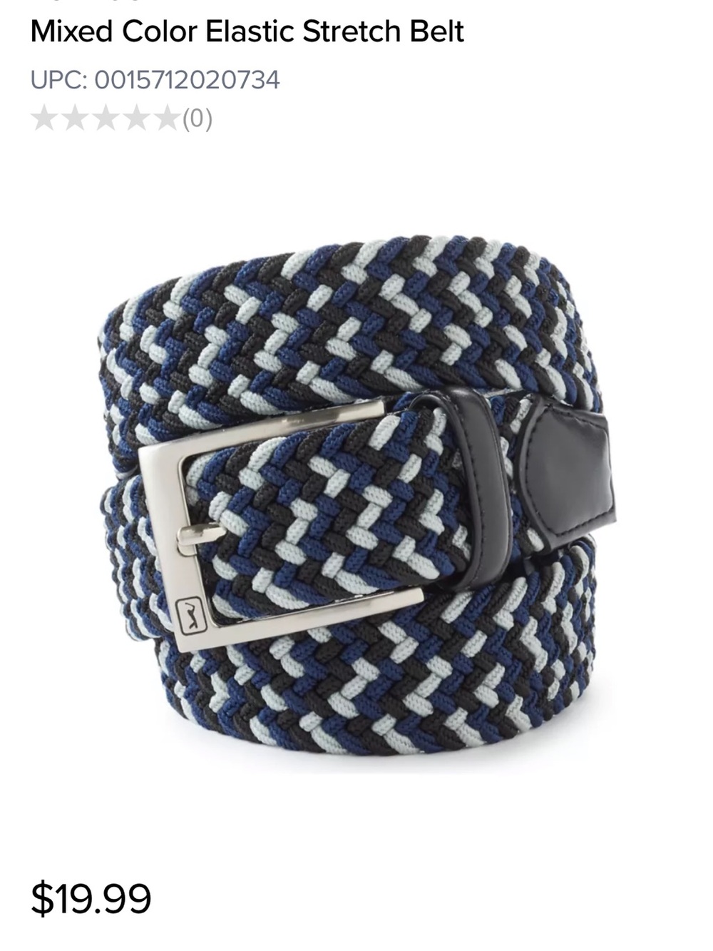 Men's Mixed Blue Elastic Stretch Belt by PGA Tour